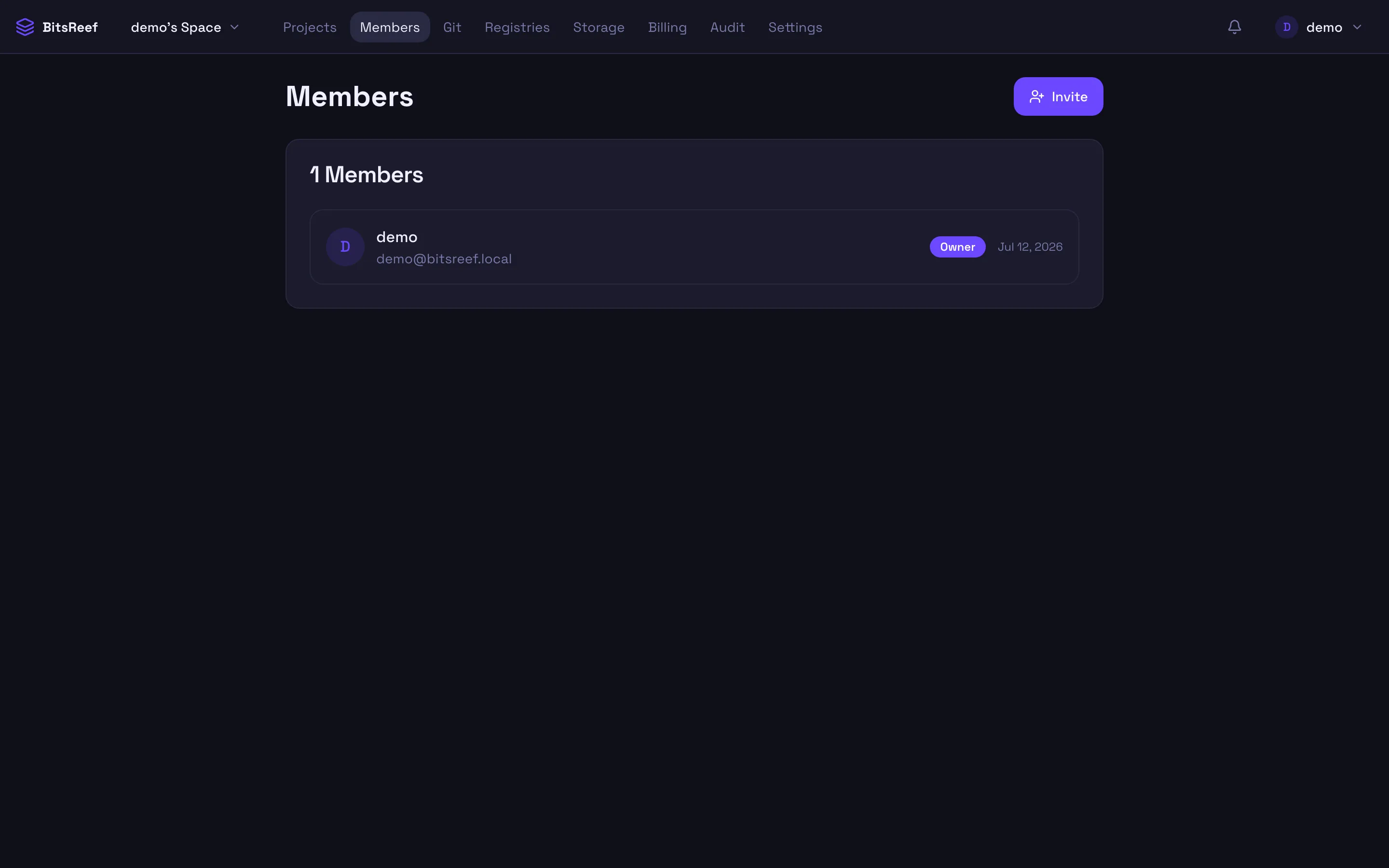 The Members page