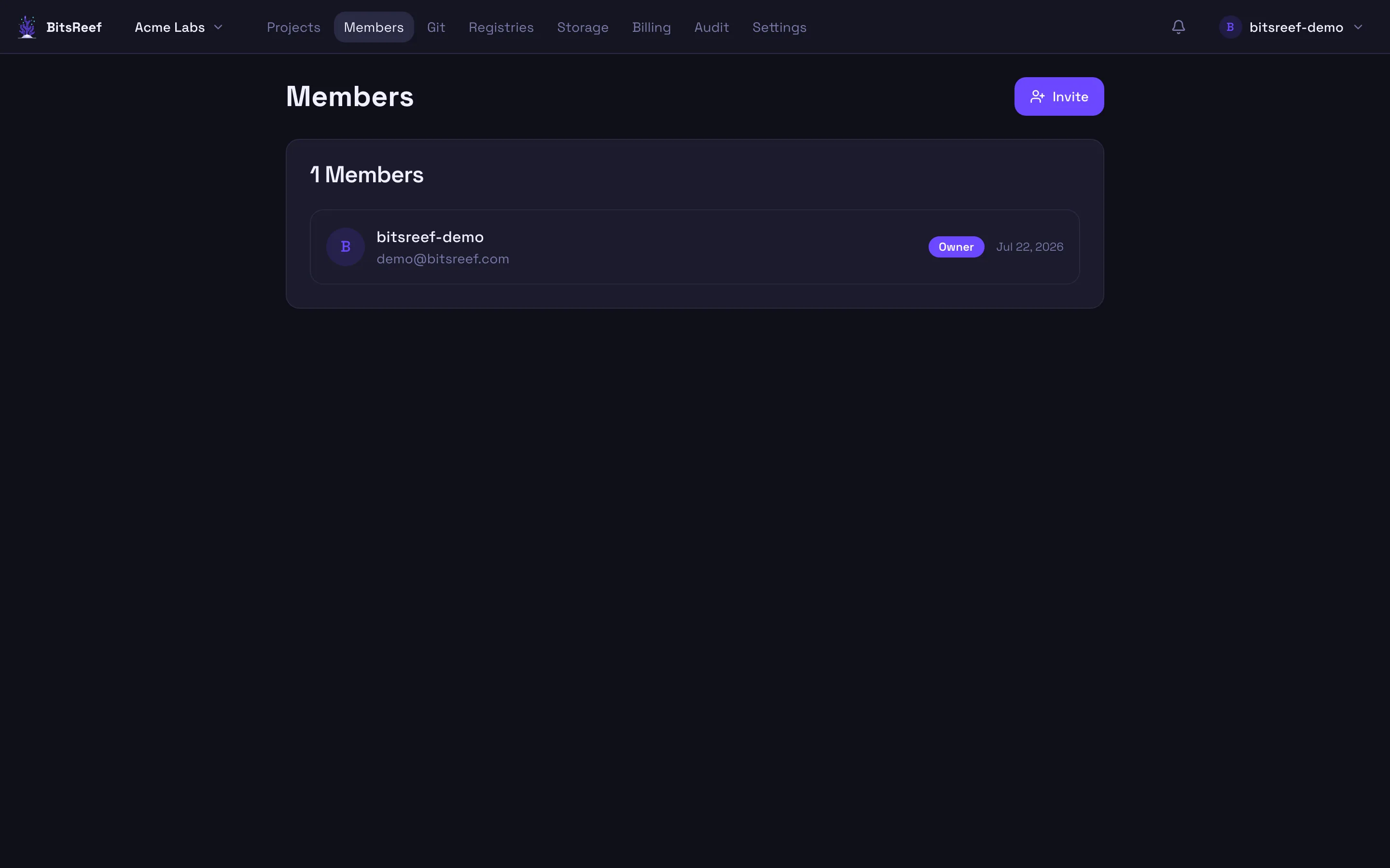 The Members page